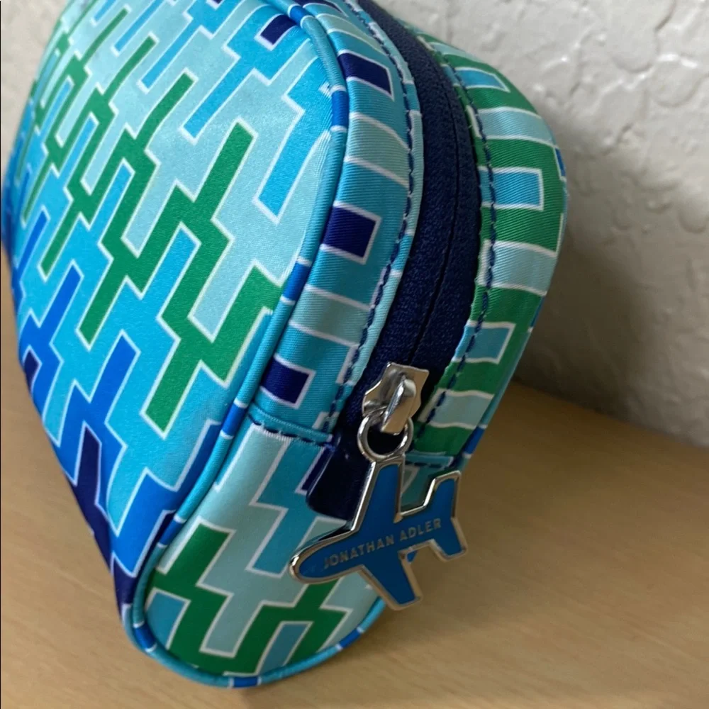 Tumi Vibrant Blue and Green Patterned Pouch - Picture 4 of 9